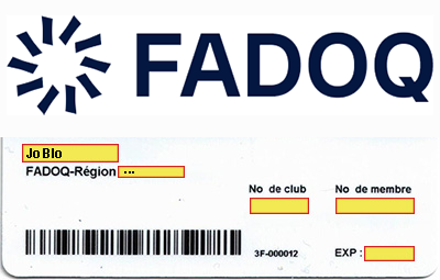 Carte de membre FADOQ